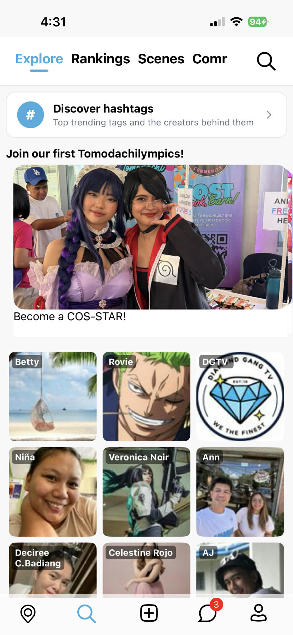 Tomodachi app on iPhone